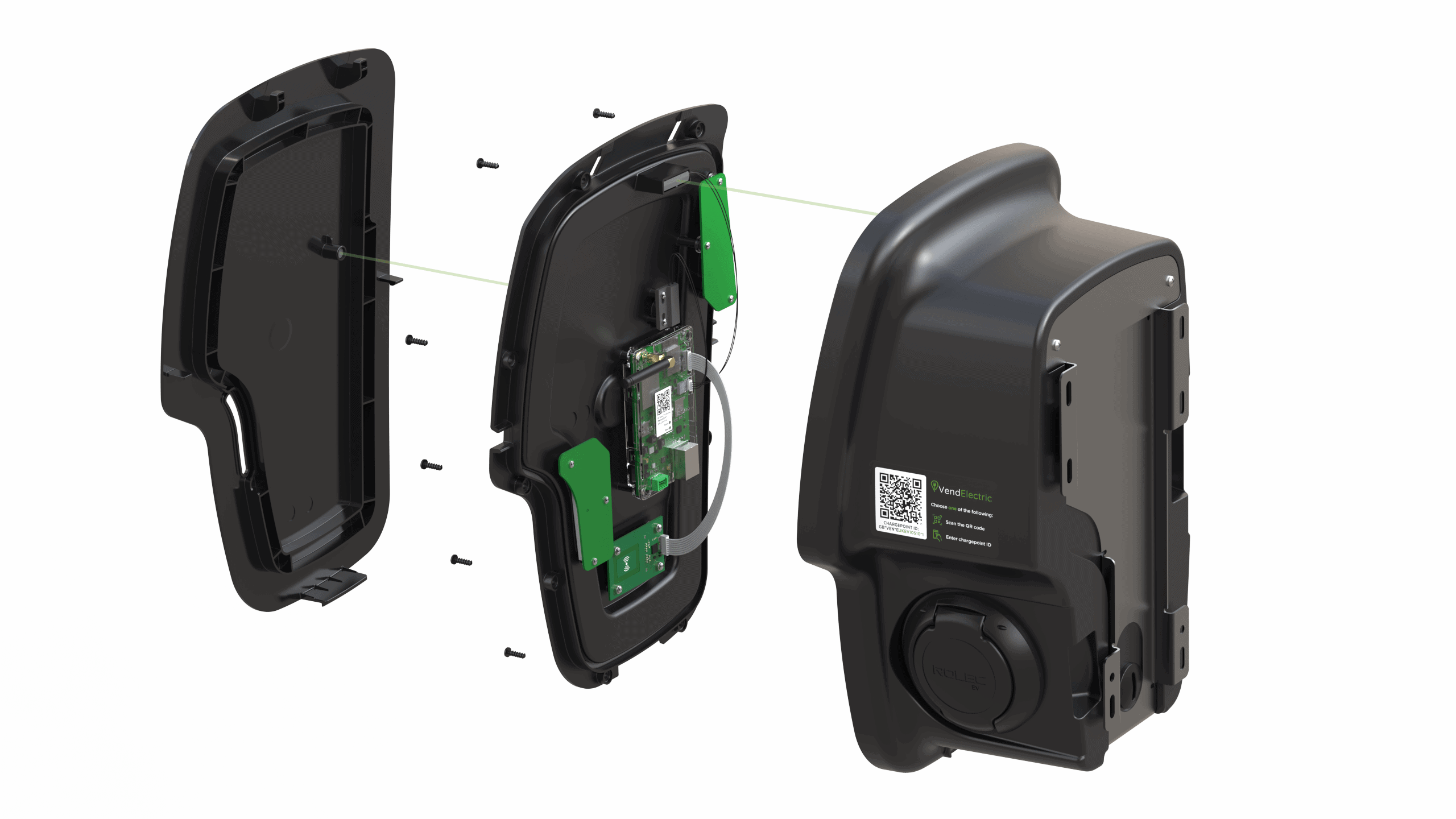 Intelligente ZURA EV Wallbox 22 kW met 1x Type 2 laadaansluiting